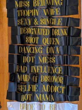 New Never Used Bachelorette Party Sashes